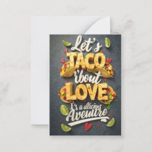 Laten we Taco 'Over liefde - een heerlijk avontuur Notitiekaartje