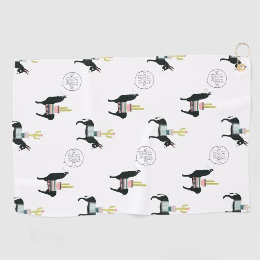 Laten we Taco Over Liefde Golfhanddoek (Horizontaal)