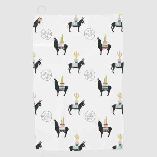 Laten we Taco Over Liefde Golfhanddoek (Voorkant)