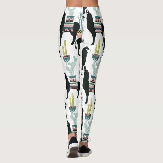 Laten we Taco Over Liefde | Llama en Donkey Patroo Leggings (Achterkant)