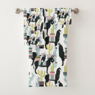 Laten we Taco Over Liefde   Llama en Donkey Patter Bad Handdoek
