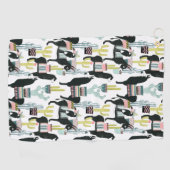 Laten we Taco Over Liefde | Llama en Donkey Patter Golfhanddoek (Horizontaal)