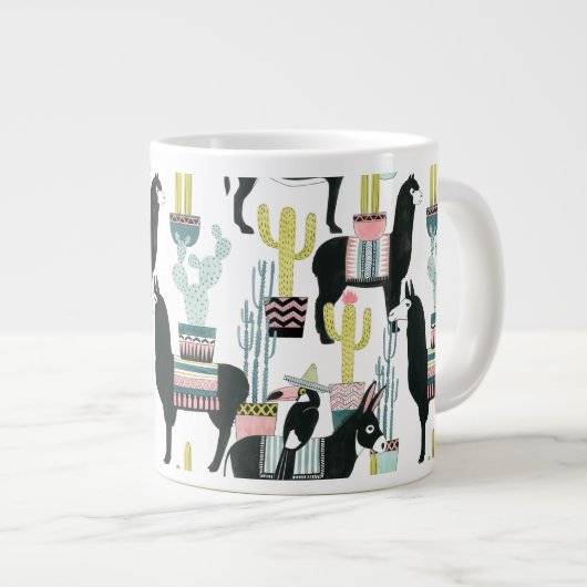 Laten we Taco Over Liefde | Llama en Donkey Patter Grote Koffiekop (Voorkant rechts)