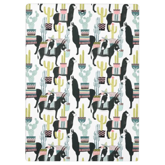 Laten we Taco Over Liefde | Llama en Donkey Patter Klembord (Achterkant)