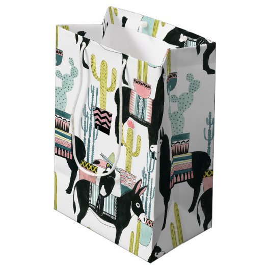 Laten we Taco Over Liefde | Llama en Donkey Patter Medium Cadeauzakje (Achterkant Gekanteld)