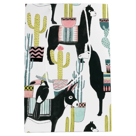 Laten we Taco Over Liefde | Llama en Donkey Patter Medium Cadeauzakje (Voorkant)