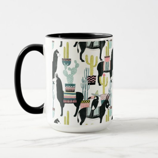 Laten we Taco Over Liefde | Llama en Donkey Patter Mok (Links)