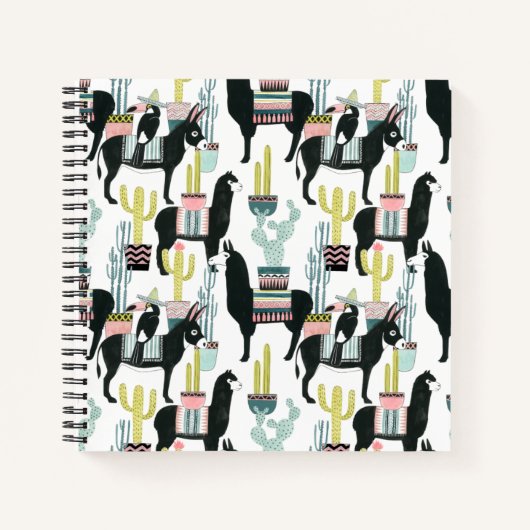 Laten we Taco Over Liefde | Llama en Donkey Patter Notitieboek (Voorkant)