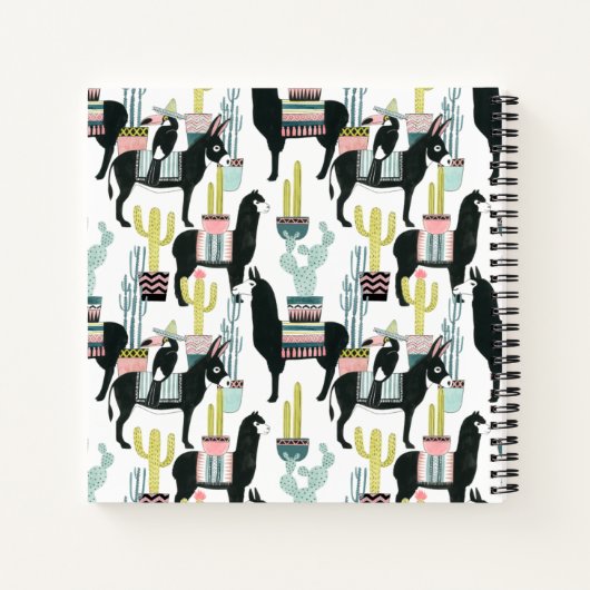 Laten we Taco Over Liefde | Llama en Donkey Patter Notitieboek (Achterkant)