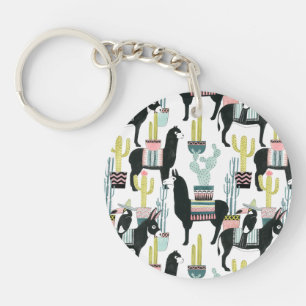 Laten we Taco Over Liefde   Llama en Donkey Patter Sleutelhanger