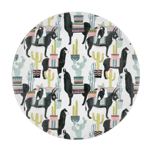 Laten we Taco Over Liefde | Llama en Donkey Patter Snijplank (Voorkant)