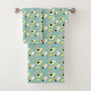 Laten we Taco Over Liefde Taco Element Pattern Bad Handdoek