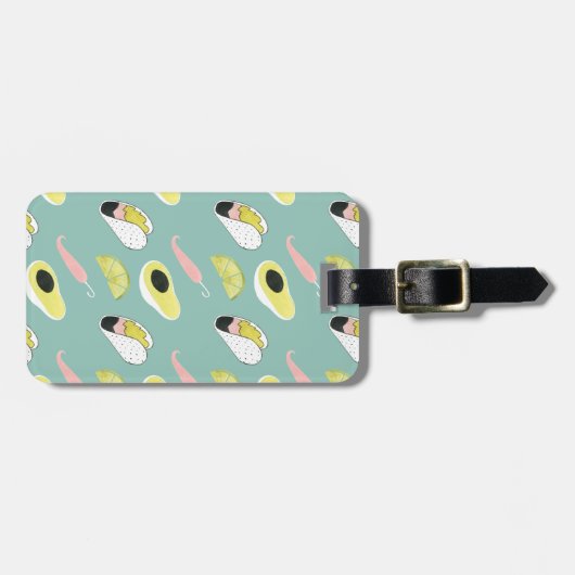 Laten we Taco Over Liefde | Taco Element Pattern Bagagelabel (Voorkant horizontaal)