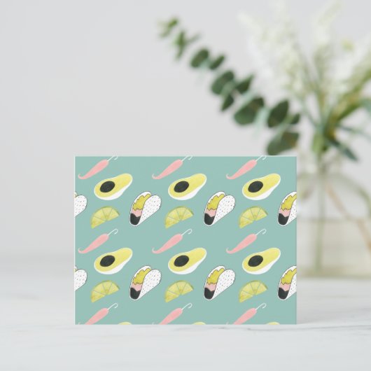 Laten we Taco Over Liefde | Taco Element Pattern Briefkaart (Staand voorkant)