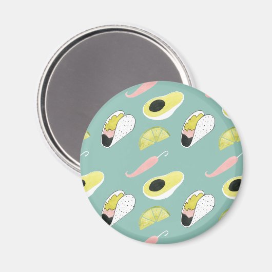 Laten we Taco Over Liefde | Taco Element Pattern Magneet (Voorkant / Achterkant)