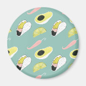 Laten we Taco Over Liefde | Taco Element Pattern Magneet (Voorkant)
