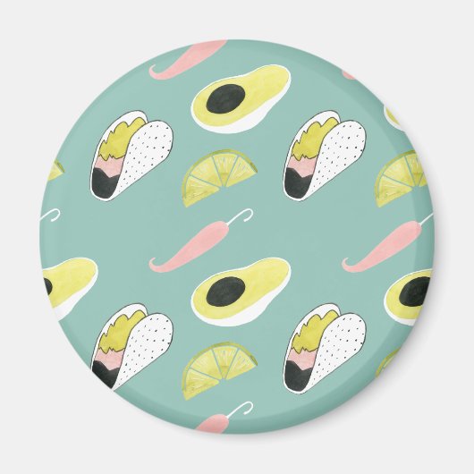 Laten we Taco Over Liefde | Taco Element Pattern Magneet (Voorkant)
