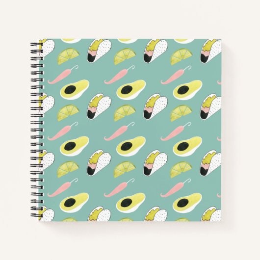 Laten we Taco Over Liefde | Taco Element Pattern Notitieboek (Voorkant)
