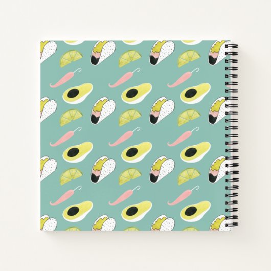 Laten we Taco Over Liefde | Taco Element Pattern Notitieboek (Achterkant)