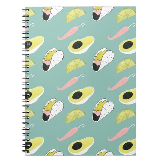 Laten we Taco Over Liefde | Taco Element Pattern Notitieboek (Voorkant)