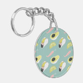 Laten we Taco Over Liefde | Taco Element Pattern Sleutelhanger (Voorkant Links)