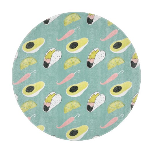 Laten we Taco Over Liefde | Taco Element Pattern Snijplank (Voorkant)