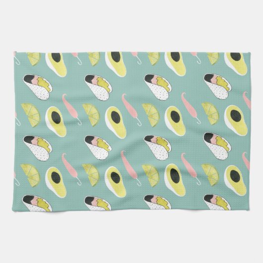 Laten we Taco Over Liefde | Taco Element Pattern Theedoek (Horizontaal)