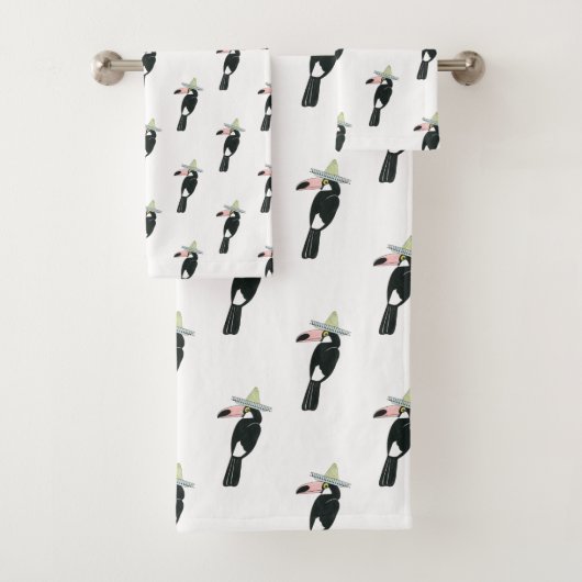 Laten we Taco Over Liefde | Toucan Sombrero Bad Handdoek (Insitu)