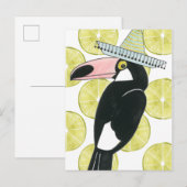 Laten we Taco Over Liefde | Toucan Sombrero Briefkaart (Voorkant / Achterkant)