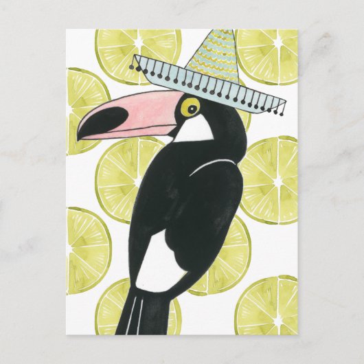 Laten we Taco Over Liefde | Toucan Sombrero Briefkaart (Voorkant)
