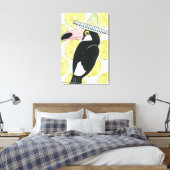 Laten we Taco Over Liefde | Toucan Sombrero Canvas Afdruk (Insitu (Slaapkamer))