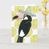Laten we Taco Over Liefde | Toucan Sombrero Kaart (Gele Bloem)