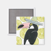 Laten we Taco Over Liefde | Toucan Sombrero Magneet (Voorkant / Achterkant)