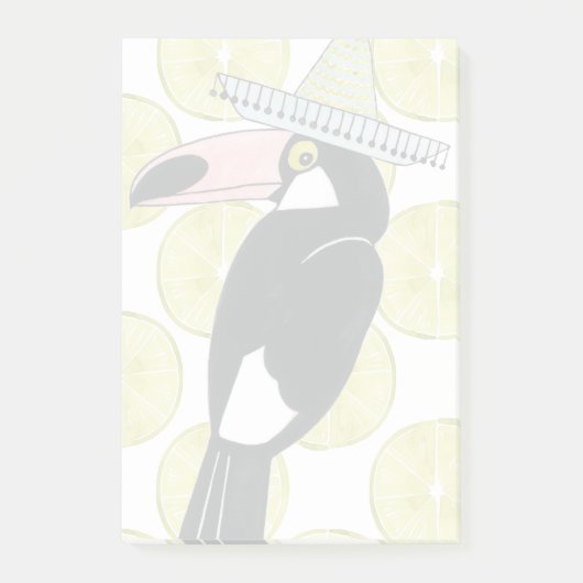 Laten we Taco Over Liefde | Toucan Sombrero Post-it® Notes (Voorkant)