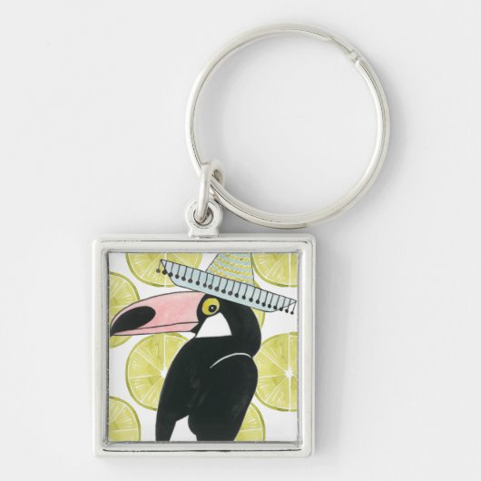 Laten we Taco Over Liefde | Toucan Sombrero Sleutelhanger (Voorkant)