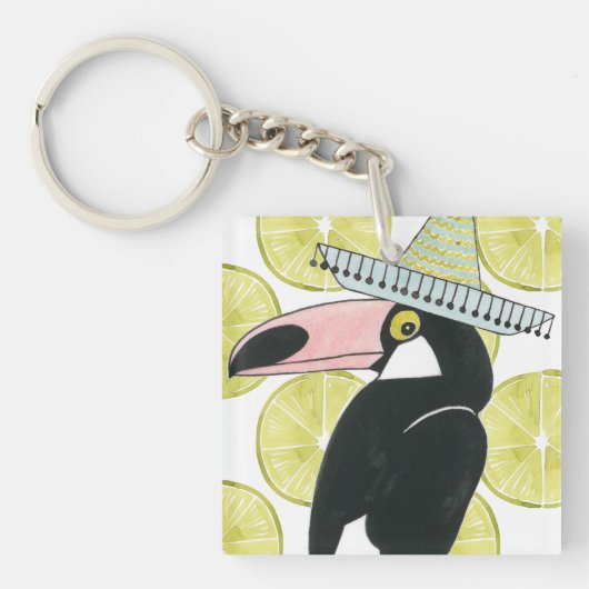 Laten we Taco Over Liefde | Toucan Sombrero Sleutelhanger (Voorkant)
