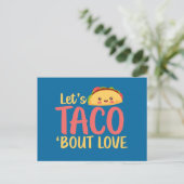 Laten we Taco over Love Cute Funny Valentijnsdag Briefkaart (Staand voorkant)