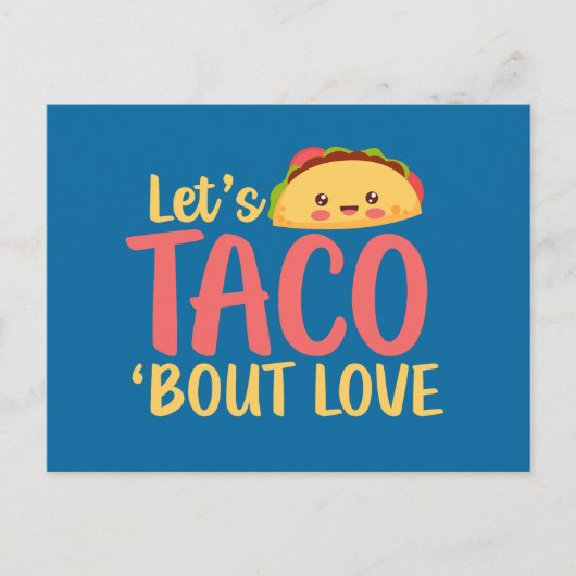Laten we Taco over Love Cute Funny Valentijnsdag Briefkaart (Voorkant)