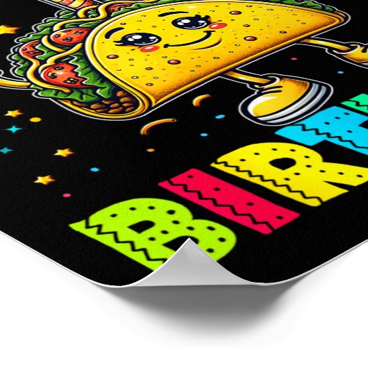 Laten we Taco over mijn Birthday Funny Mexican Par Poster (Hoek)