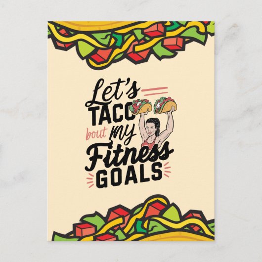 Laten we taco 'over mijn fitnessdoelen grappige re briefkaart (Voorkant)