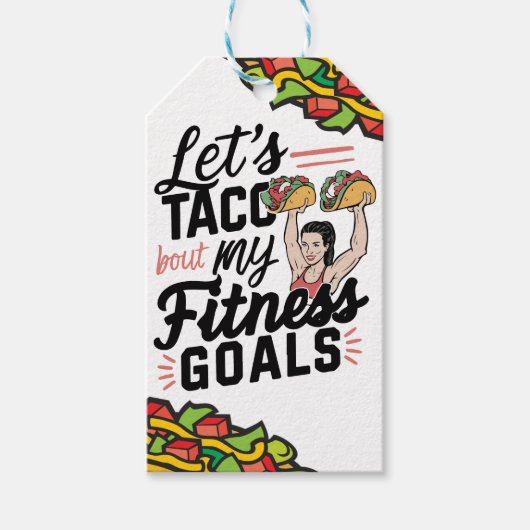 Laten we taco 'over mijn fitnessdoelen grappige re cadeaulabel (Voorkant)