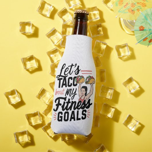 Laten we taco 'over mijn fitnessdoelen grappige re flesjeskoeler (Insitu Zomer)