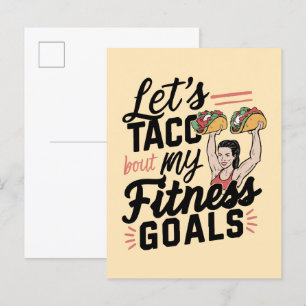 Laten we taco 'over mijn fitnessdoelen grappige re uitnodiging briefkaart