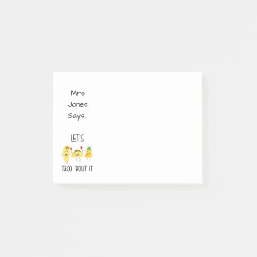 laten we taco vertellen over het grappige denken v post-it® notes (Voorkant)