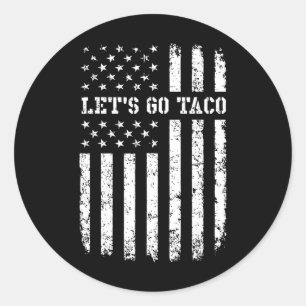Laten we Taco-vlag gaan Ronde Sticker