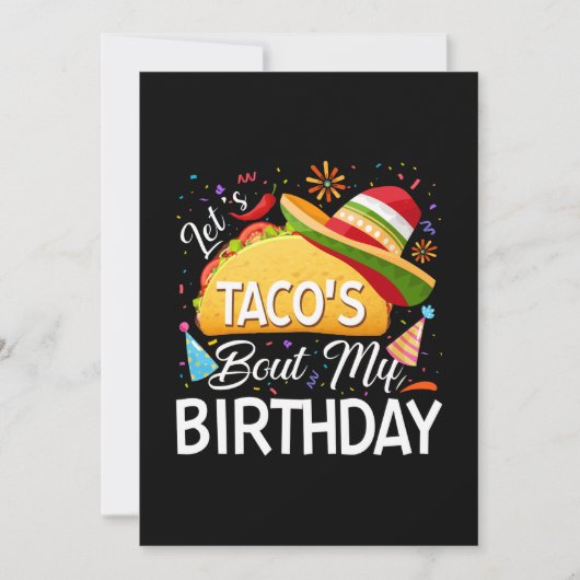 Laten we Taco'Bout My Birthday Cinco de Mayo Tacos Save The Date (Voorkant)
