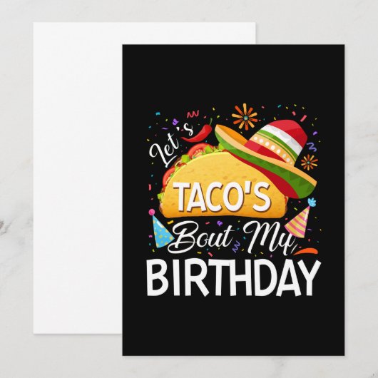 Laten we Taco'Bout My Birthday Cinco de Mayo Tacos Save The Date (Voorkant / Achterkant)