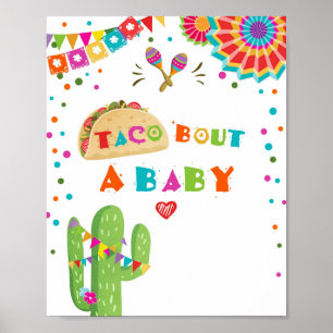 Laten we tacoën over een baby Cactus Fiesta Tafelb Poster