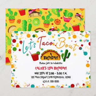 Laten we taco's bestellen voor een verjaardagsfees kaart