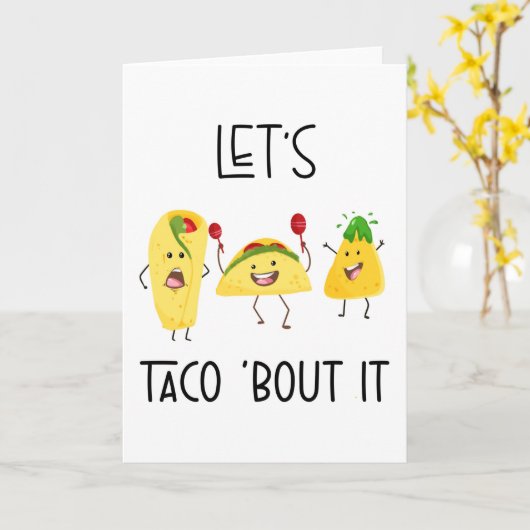 laten we taco's eten en er grapjes over maken kaar kaart (Gele Bloem)